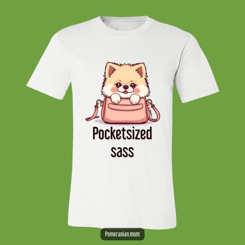 Funny Kawaii Pomeranian Peek T-Shirt - Adorable Dog Lover's Cute Outfit
