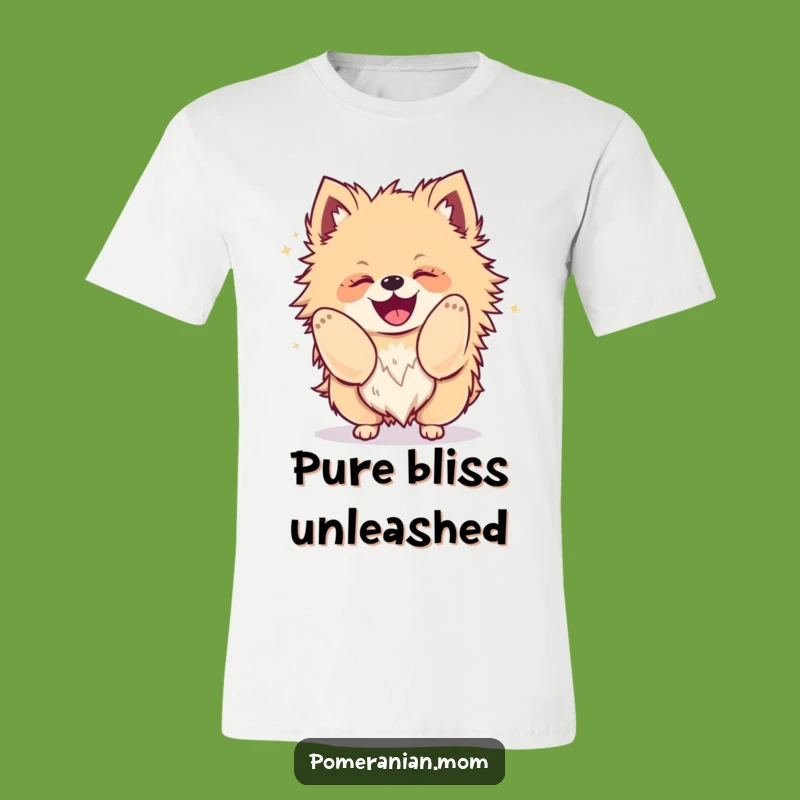 Funny Kawaii Pomeranian T-Shirt: Shaking Dog Joy, Hilarious Gift for Pom Fans