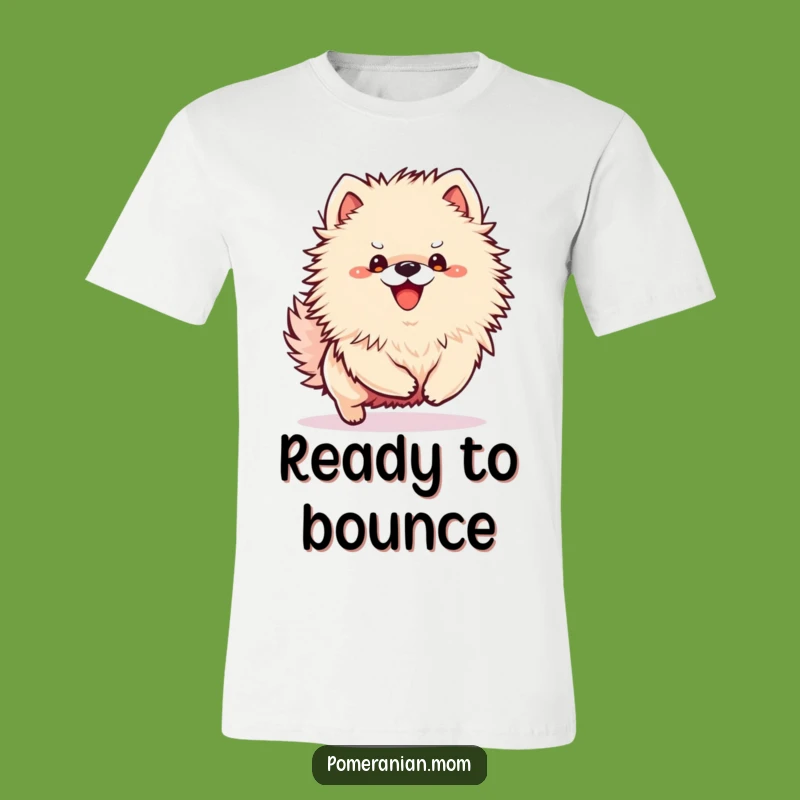 Funny Kawaii Pomeranian Bounce T-Shirt - Playful Pup Ready for Fun