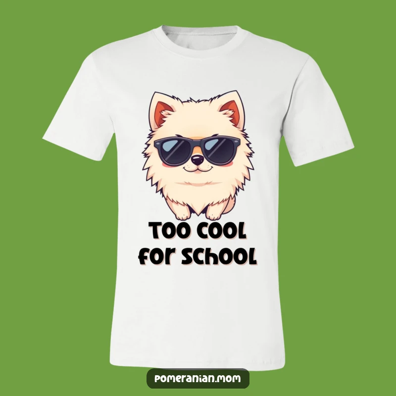 Funny Cool Pomeranian Sunglasses T-Shirt: Kawaii Wink Dog Tee