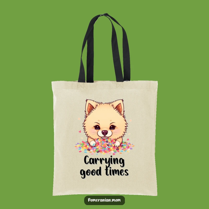 Funny Pomeranian Confetti Tote Bag: Carry Your Essentials with Hilarious Doggy Style