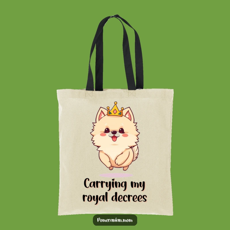 Funny Crowned Pomeranian Tote Bag: Carry Your Kingdom in Style!