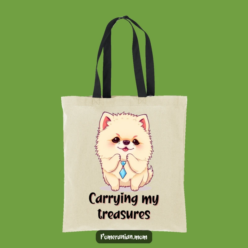 Funny Pomeranian Charm Tote Bag: Playful Pup Accessory, Hilarious & Cute