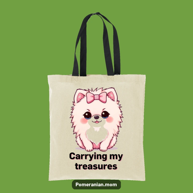 Funny Kawaii Pomeranian Bow Tote Bag - Stylish Accessory for Charm