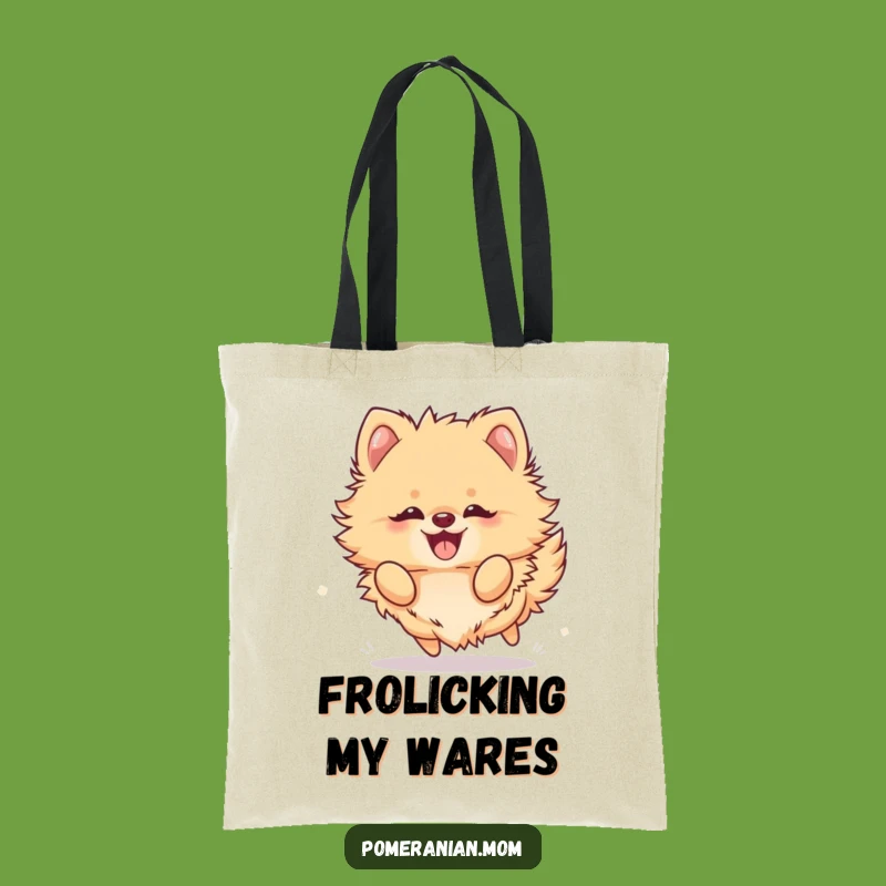 Funny Kawaii Pomeranian Frolic Tote Bag: Spacious & Hilarious Carry-All