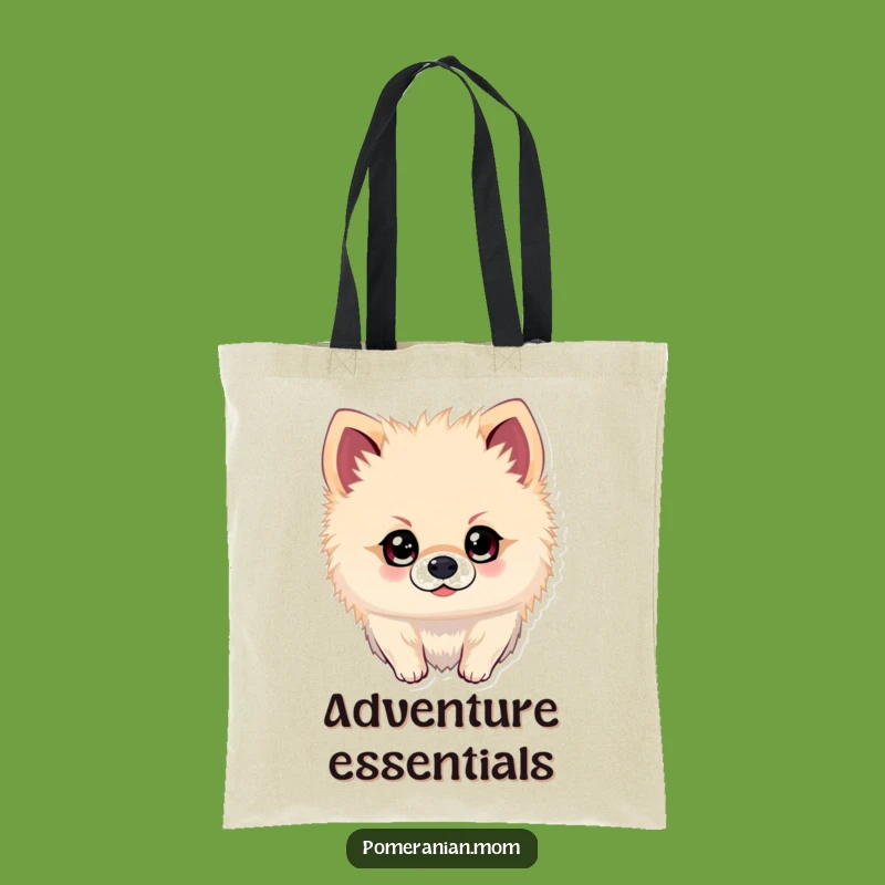 Funny Kawaii Pomeranian Adventure Tote Bag - Sparkle Eyes Shopping Bag