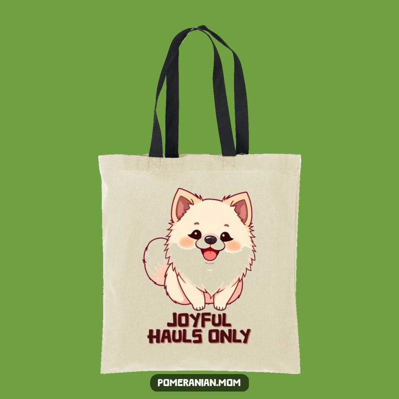 Funny Pomeranian Smile Tote Bag: Ecstatic Pup Accessory, Hilarious & Cute