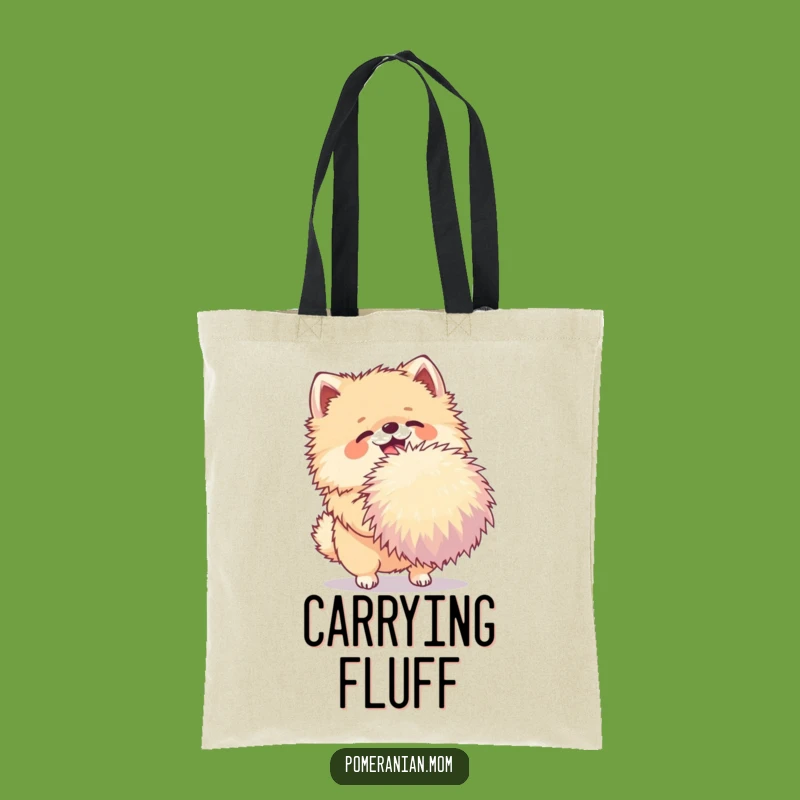 Funny Pomeranian Tote Bag: Joyful Pom-Pom Shaking, Cute Funny Gift