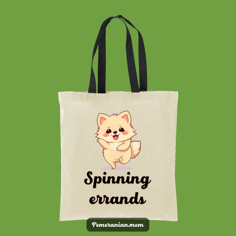 Funny Pomeranian Tote Bag: Joyous Twirling Accessory Gift