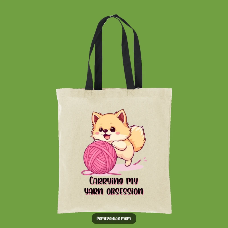 Funny Pomeranian Yarn Ball Tote Bag: Spacious, Stylish, and Hilariously Cute